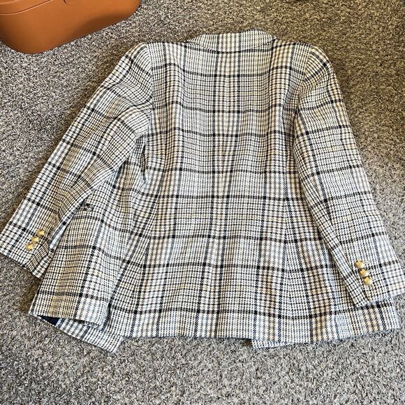 Talbots Blazer Jacket Women 16P Houndstooth Plaid Office Business Career - Picture 4 of 5